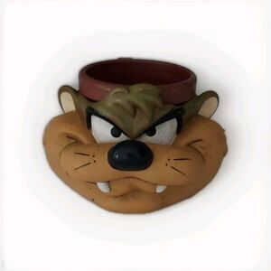 Vintage 1992 Tazmanian Devil Looney Tunes 3D Figural Face Mug Cup Plastic